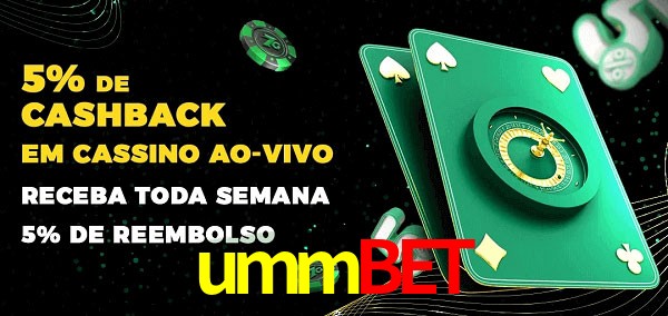 Promoções do cassino ao Vivo ummbet